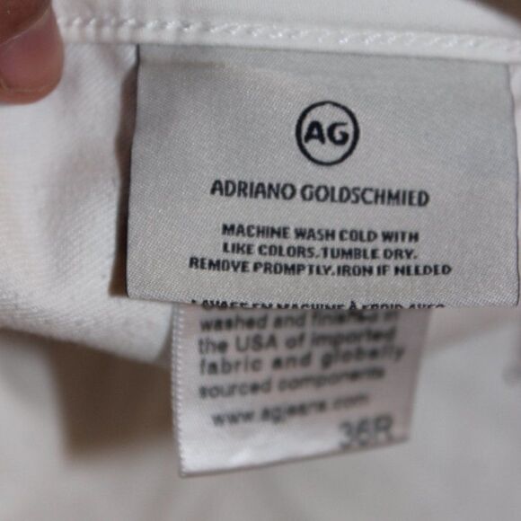 Ag Adriano Goldschmied White High Rise Chino Shorts Men's Size 36R - Picture 8 of 12